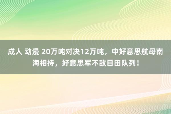 成人 动漫 20万吨对决12万吨，中好意思航母南海相持，好意思军不敌目田队列！