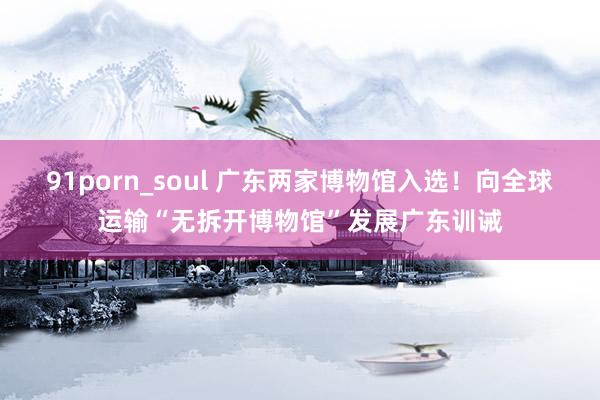 91porn_soul 广东两家博物馆入选！向全球运输“无拆开博物馆”发展广东训诫